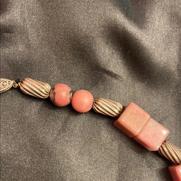 Vintage Sterling Silver Heart Pendant and Pink Stone Necklace - Picture 7 of 16